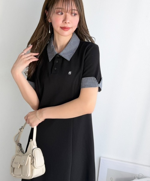 「mily bilet」 半袖ワンピース X-LARGE ブラック レディース_画像4