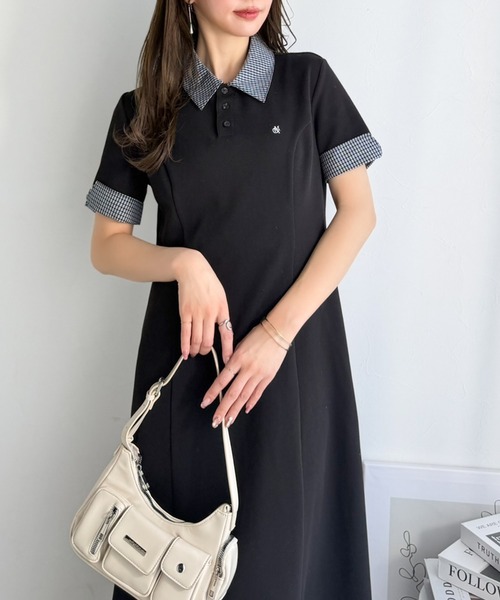 「mily bilet」 半袖ワンピース X-LARGE ブラック レディース_画像5
