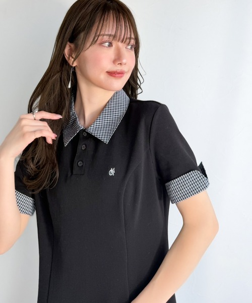 「mily bilet」 半袖ワンピース X-LARGE ブラック レディース_画像7