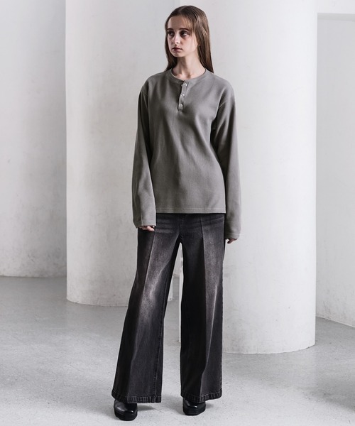 「CLEL」 長袖Tシャツ S 杢グレー メンズ_画像8