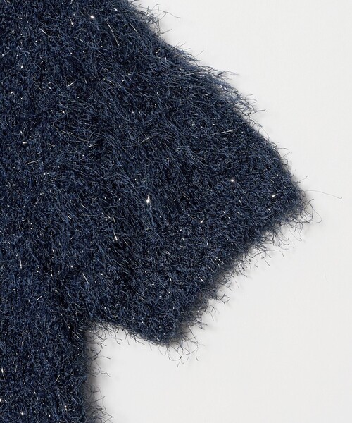 A DAY IN THE LIFE ニット セーター ラメ フェザー ショートスリーブ