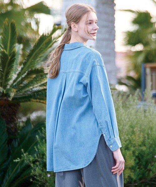 「DRESSTERIOR」 長袖シャツ 34 ブルー レディース_画像7