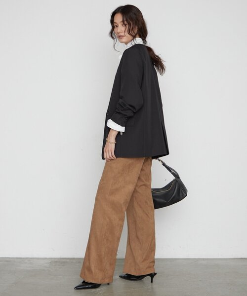 未使用｜Loungedress 麻調合繊ノーカラージャケット　ブラック　26ss Loungedress☆ラウンジドレス☆麻調合繊ノーカラージャケット☆黒 麻調