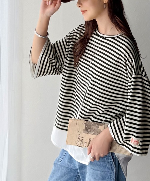 tシャツ 半袖 「JaVaジャバ コラボ」実は、フェイクなんです！フェイクレイヤードTシャツ（半袖） レディース メンズ | Java | 04