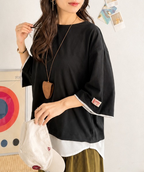 tシャツ 半袖 「JaVaジャバ コラボ」実は、フェイクなんです！フェイクレイヤードTシャツ（半袖） レディース メンズ | Java | 07
