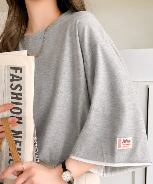 tシャツ 半袖 「JaVaジャバ コラボ」実は、フェイクなんです！フェイクレイヤードTシャツ（半袖） レディース メンズ | Java | 21
