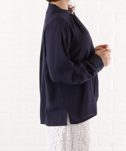 【一部予約販売中】 Lace Ladies ブラウス シャツ スタンドカラー フロントタック トップス