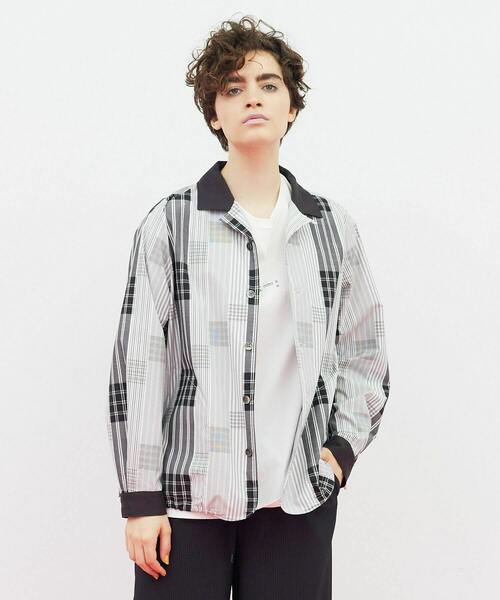 FRAPBOIS（フラボア） ブラウス シャツ パッチコネクト オープンカラー