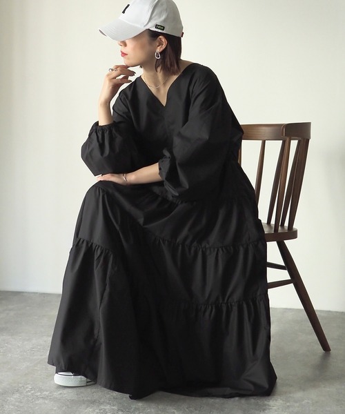 美品❣️ティアードワンピース ZOZO限定】ノースリーブティアードワンピース（ワンピース