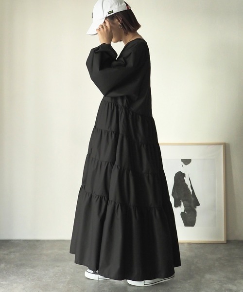 美品❣️ティアードワンピース ZOZO限定】ノースリーブティアードワンピース（ワンピース