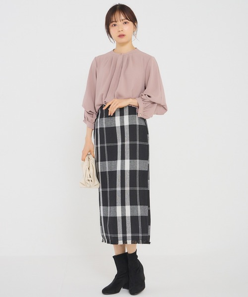 レディース スカート 柄ツイードペンシルスカート : 75813505  