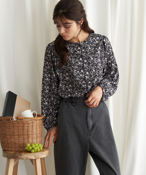 LBC（エルビーシー） ブラウス シャツ 花柄プリント2WAYブラウス