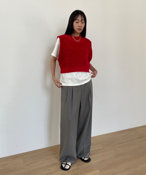 ベスト ジレ 「DIDOT.」ブークレ ニット ベスト レディース Didot.showroom ベスト ジレ 「DIDOT.」ブークレ ニット
