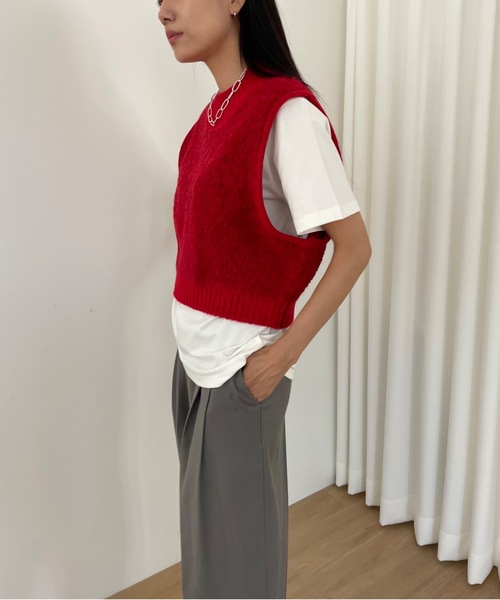 ベスト ジレ 「DIDOT.」ブークレ ニット ベスト レディース Didot.showroom ベスト ジレ 「DIDOT.」ブークレ ニット