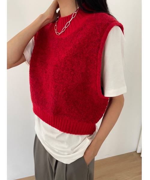 Didot.showroom ベスト ジレ 「DIDOT.」ブークレ ニット ベスト