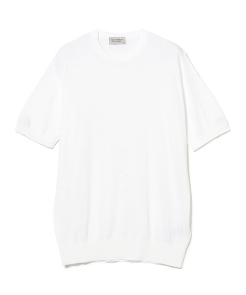 【別注】JOHN SMEDLEY コットンニットクルーネックポケットTシャツ ジョンスメドレー】クルーネック半袖コットンニットTシャツ