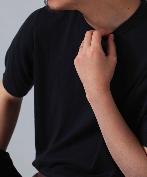 JOHN SMEDLEY tシャツ / KEMPTON コットン クルーネックニット