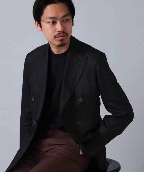 【別注】JOHN SMEDLEY コットンニットクルーネックポケットTシャツ BEAMS F（ビームスF）JOHN SMEDLEY / KEMPTON コットン クルー