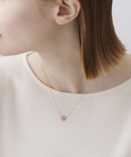 4℃（ヨンドシー） ネックレス 「2月誕生石」K10ピンクゴールド ハート