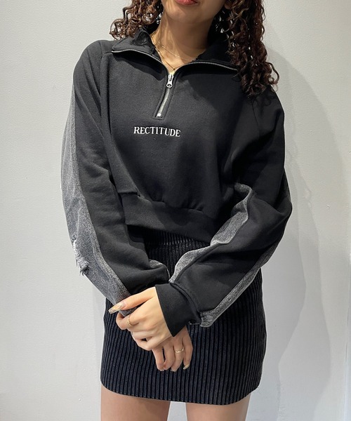 24SS 新品タグ付き✨PATOU プルオーバースウェット ショート丈 黒 S 24SS 新品タグ付き✨PATOU プルオーバースウェット ショート丈