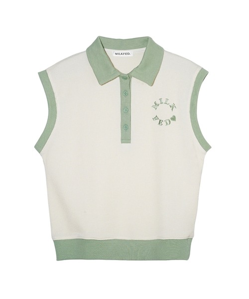 MILK ポロシャツ セール】WAFFLE SLEEVELESS TOP（ポロシャツ）｜MILKFED