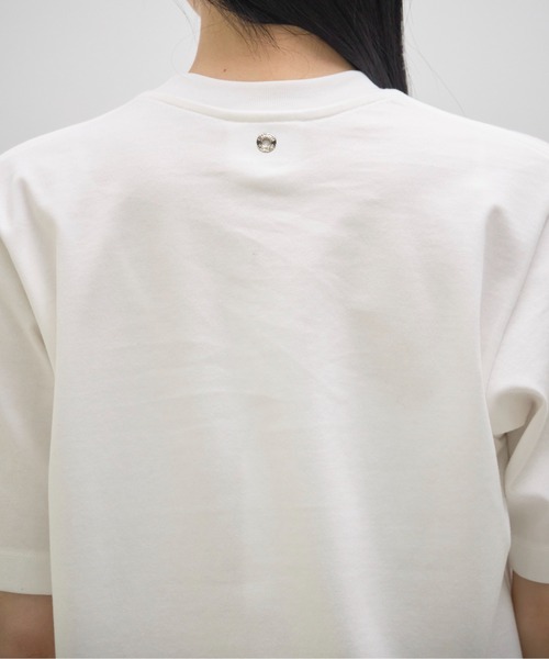 極美品　CINOHコットンリネンTシャツバイカラー　ビッグTシャツ CINOH/チノ】別注 REFINA BIG T-SHIRT/別注リフィナビッグT