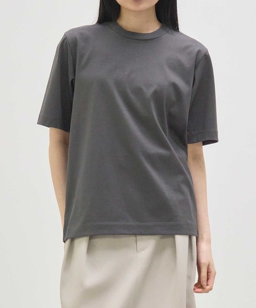 極美品　CINOHコットンリネンTシャツバイカラー　ビッグTシャツ CINOH/チノ】別注 COTTON JERSEY BIG T-SHIRT/コットン