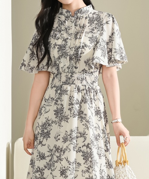 Lace Ladies（レースレディース） ワンピース フロント プリーツ 花柄