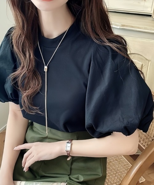 deux amour tシャツ バルーンスリーブ短丈トップス レディース