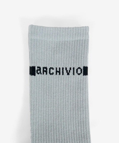 archivio ストライプ袖 長袖 36 おまけの靴下 archivio 靴下 「LADIES」ロゴ入りロングソックス「2024年秋冬