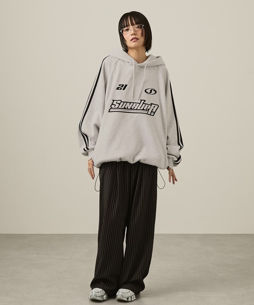 Snap club パーカー 「Snap club」ダメージドロストサイドラインゲーム