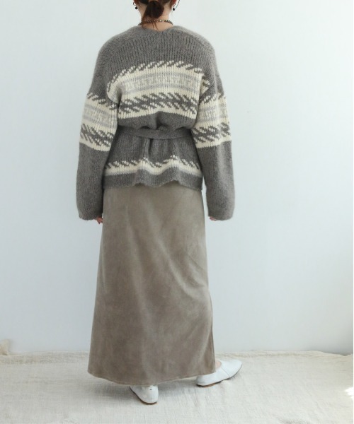 LU'U DAN 23SS モヘアニット ジャガードカーディガン WALANCE カーディガン モヘアジャガードニットカーディガン