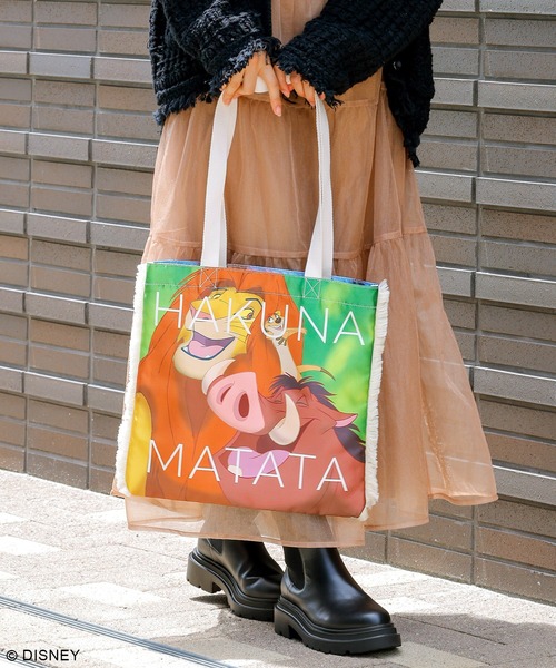 Disney トートバッグ ライオン・キング フリンジグラフィック
