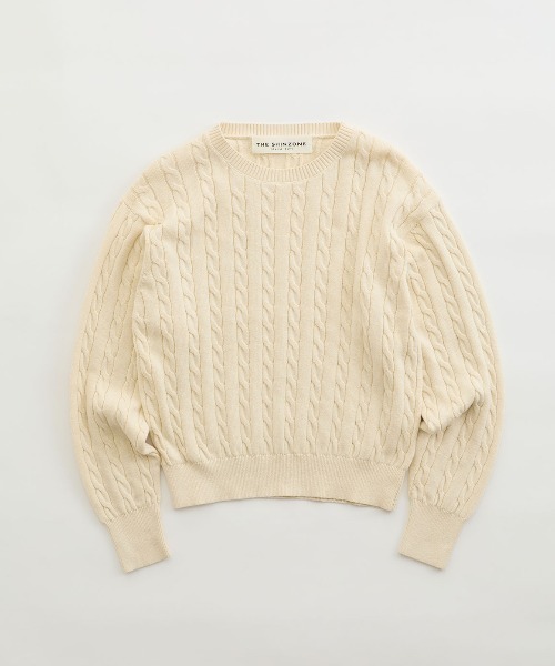 ☆レディース THE SHINZONE ザシンゾーン COTTON CASHMERE CABLE KNIT コットンカシミアケーブルニット 品番:24AMSNI06【SALE】【10%OFF】 THE SHINZONE ニット セーター COTTON CASHMERE CABLE KNIT