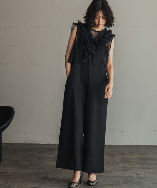 GIRL DRESS FOR NOW パンツドレス チュールフリルベスト