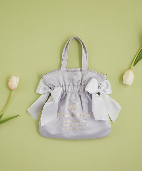 Maison de FLEUR トートバッグ ダブルリボン2Wayトートバッグ