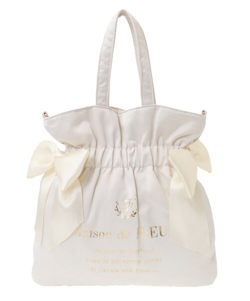 Maison de FLEUR トートバッグ ダブルリボン2Wayトートバッグ