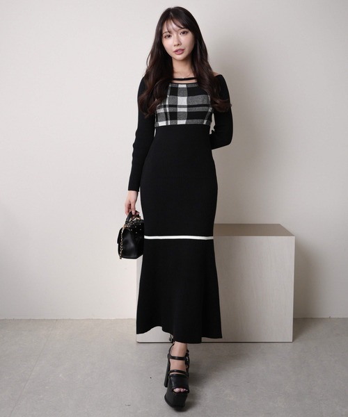 LIP SERVICE（リップサービス） ワンピース チェックジャガード