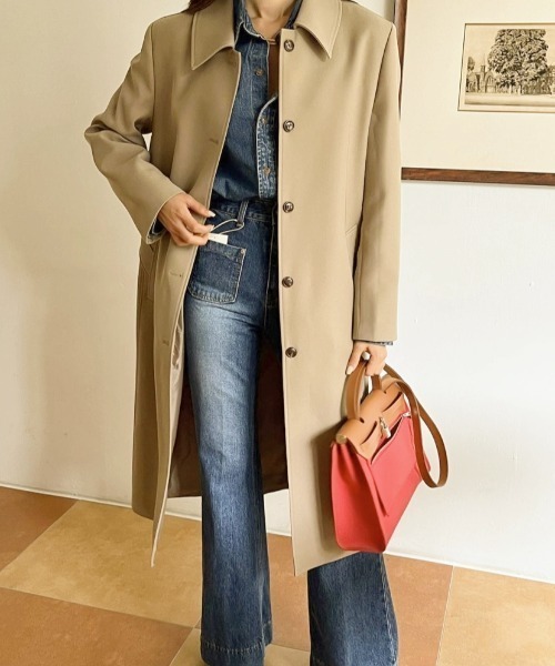 a lot of love ステンカラーコート コート スマートシルエット ステン