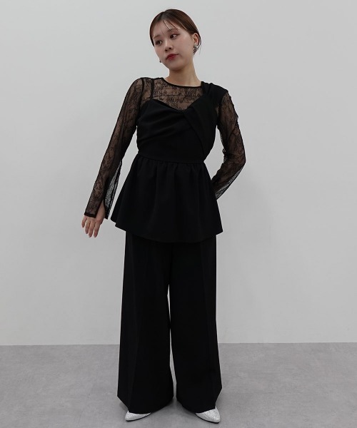 atlo アトロ パンツドレス　結婚式　パーティードレス atlo パンツドレス ミモレ丈＆袖ありフォーマルパンツドレス
