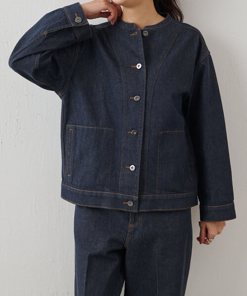 極美品✨25年 BEARDSELY LIVETART ノーカラーデニムジャケット BEARDSLEY｜《LIVETART》ノーカラーデニムジャケット | Rakuten