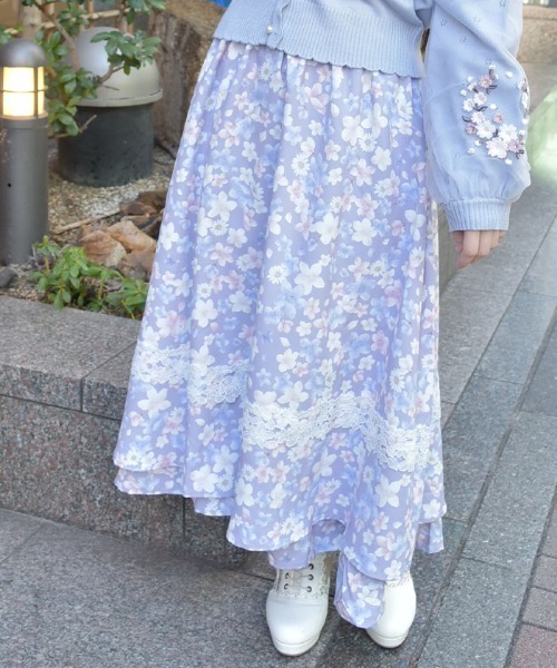 axes femme スカート サクラ柄フレアスカート : ZOZOTOWN Yahoo
