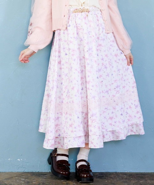 axes femme スカート サクラ柄フレアスカート : ZOZOTOWN Yahoo