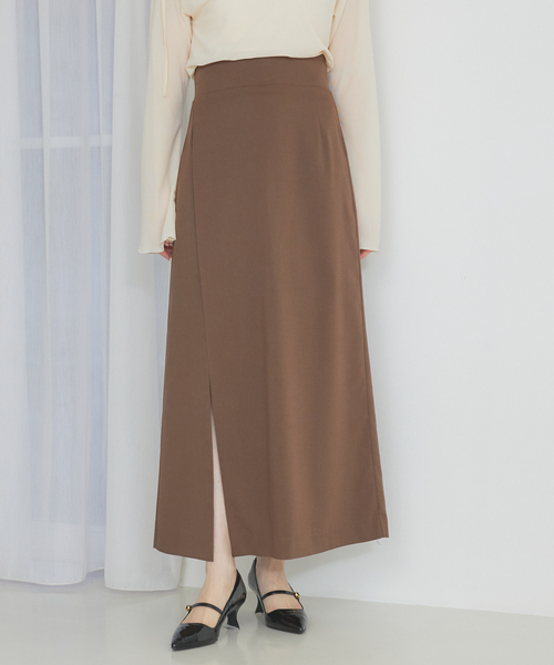 ハイウエストロングパンツ　春夏用　シンプルデザインスリット入りデートにも最適 ハイウエストロングパンツ | Bottoms | Na;yone