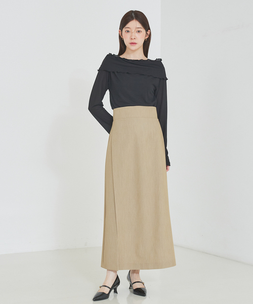 SELFIST スカート ショートパンツ付きスリットロングスカート 春