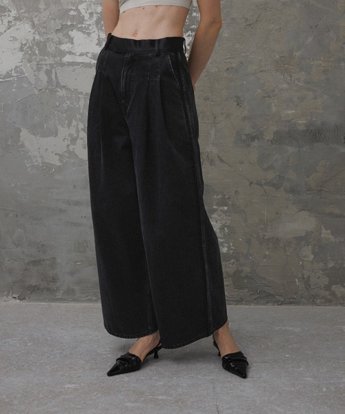 大人気ADAM ET ROPE【EMOELLE 】ドレスデニムパンツ ADAM ET ROPE' ジーンズ デニム デニムパンツ 「EMOELLE