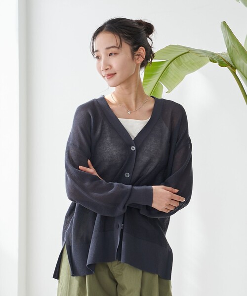 cinnamon　さらっとカーディガン ZANONE スタンドカラーニットカーディガン CHIOTO |SLOWEAR