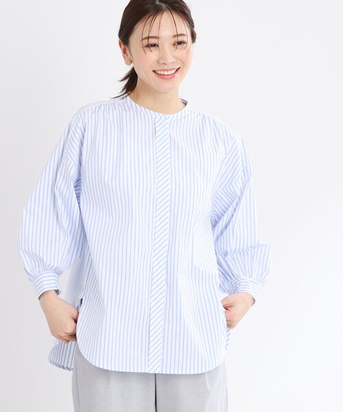 ブラウス シャツ 「夏SALE／E‐QUALITY／手洗い可／羽織りでも」ストライプブラウス レディース 夏SALE／E‐QUALITY／手洗い可／羽織りでも◎】ストライプ