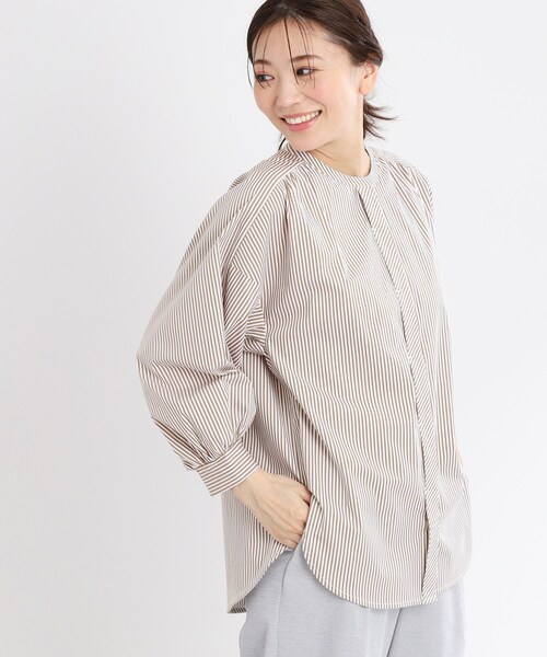 ブラウス シャツ 「夏SALE／E‐QUALITY／手洗い可／羽織りでも」ストライプブラウス レディース 夏SALE／E‐QUALITY／手洗い可／羽織りでも◎】ストライプ