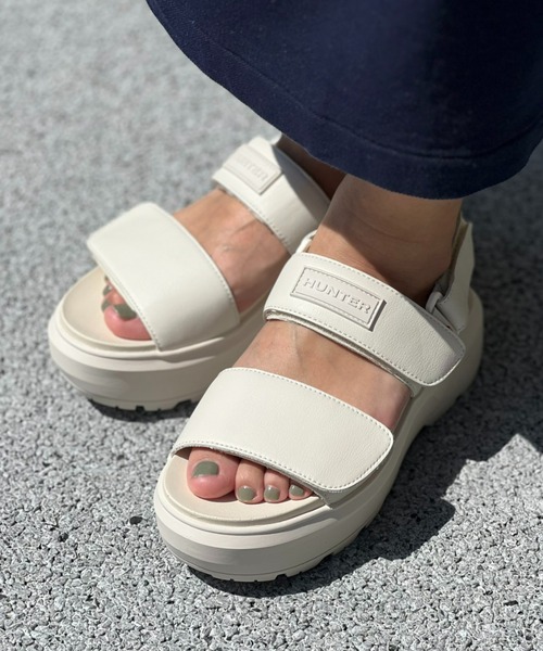 HUNTER サンダル 「HUNTER」 U CITY REBEL LEATHER HEEL STRAP